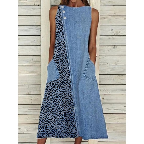 Denim Dress Casual Dress Midi Dress Denim Fashion Modern Outdoor Daily Vacation Crew Neck Button Pocket Sleeveless Summer Spring 2023 Regular Fit Blue Leopard S M L XL 2XL – PRYCUS MITCHELL INC Denim Dress Casual Dress Midi Dress Denim Fashion Modern Outdoor Daily Vacation Crew Neck Button Pocket Sleeveless Summer Spring 2023 Regular Fit Blue Leopard S M L XL 2XL – PRYCUS MITCHELL INC