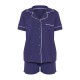 Navy Jersey Piping Detail Short PJ Set Navy Jersey Piping Detail Short PJ Set